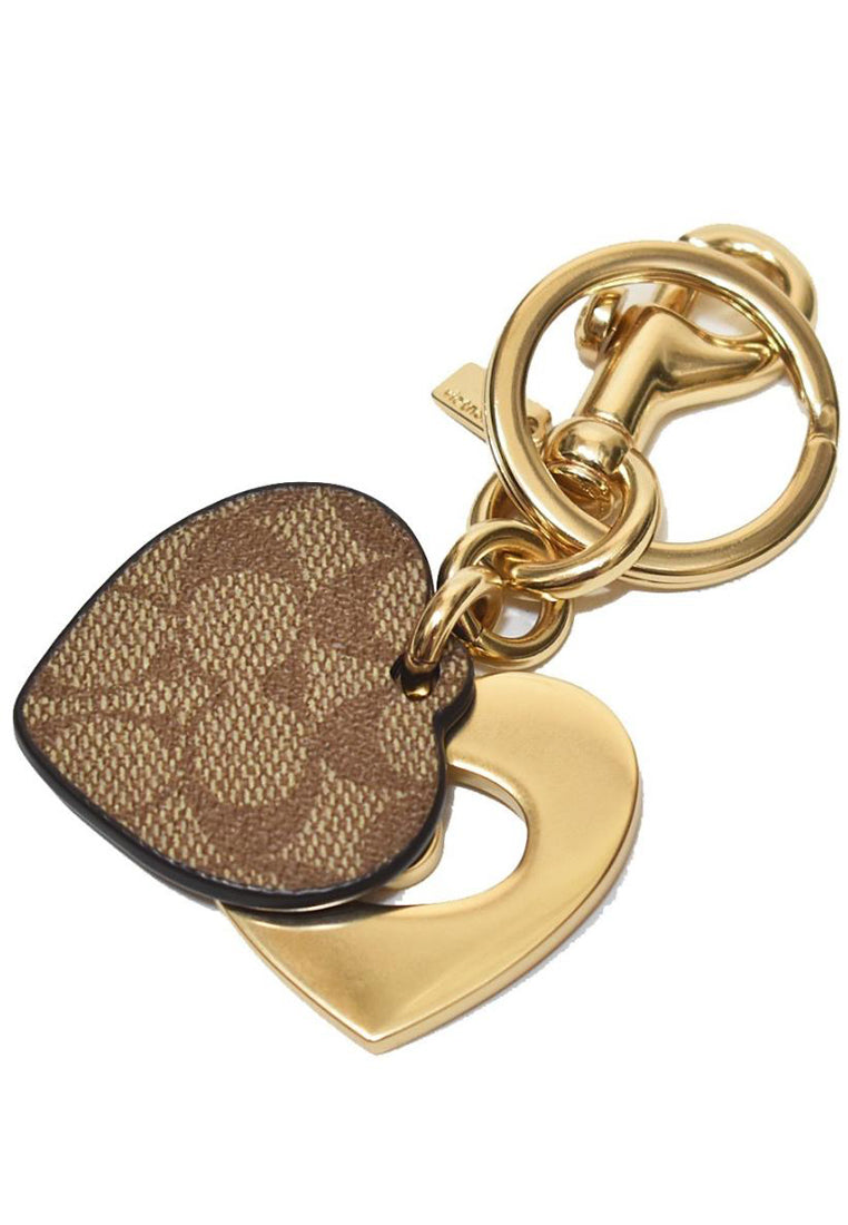 Coach Signature Hearts Key Ring - Brown