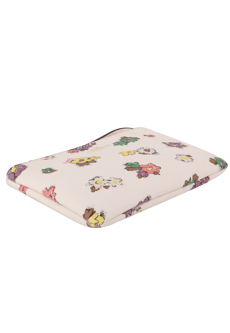 Coach Corner Zip Wristlet With Spaced Floral Field Print - White/Multi