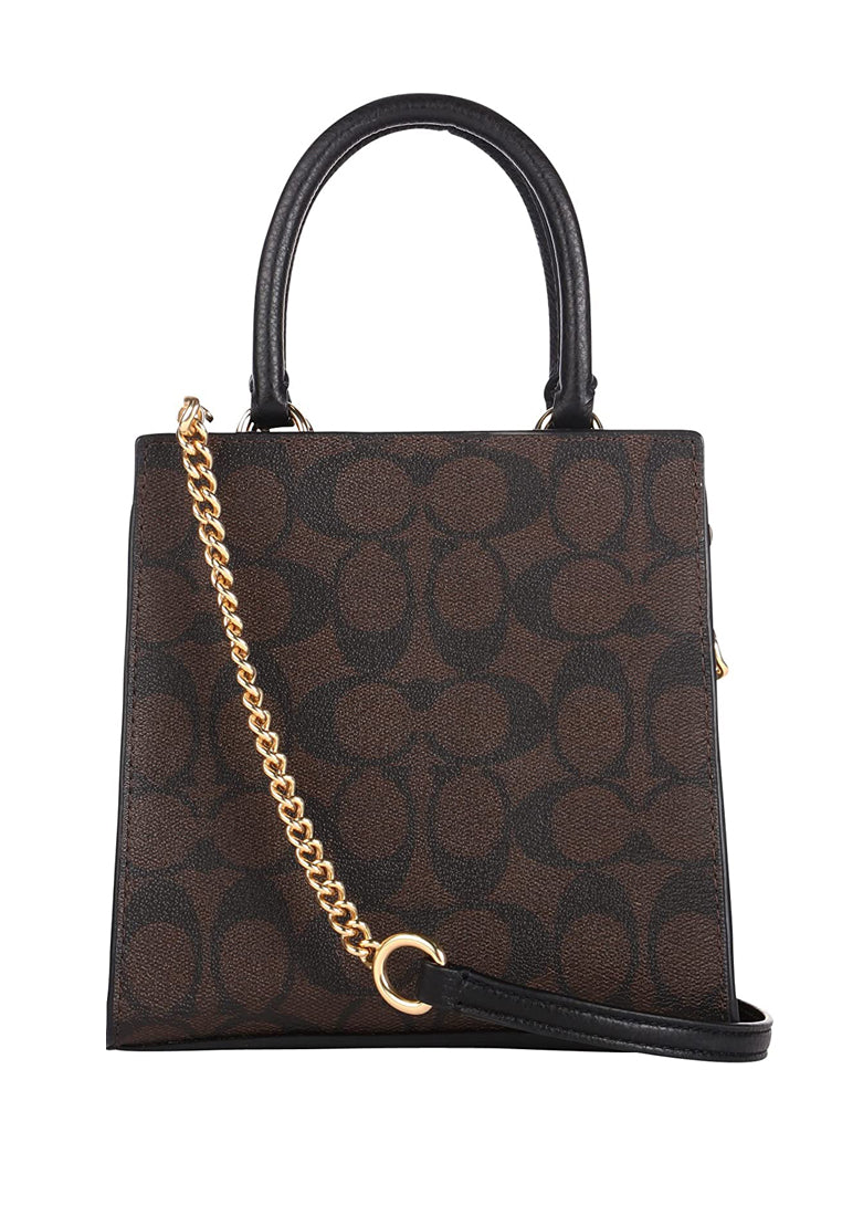 Coach Mini Pepper Crossbody In Signature Canvas - Dark Brown