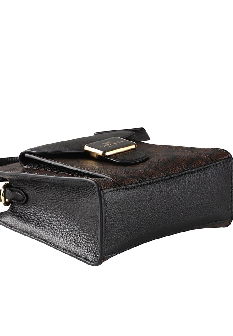 Coach Mini Pepper Crossbody In Signature Canvas - Dark Brown