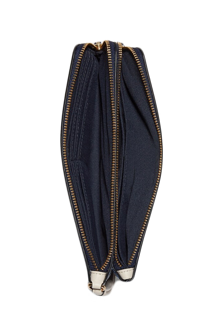 Coach Double Zip Wallet In Signature Canvas- Denim