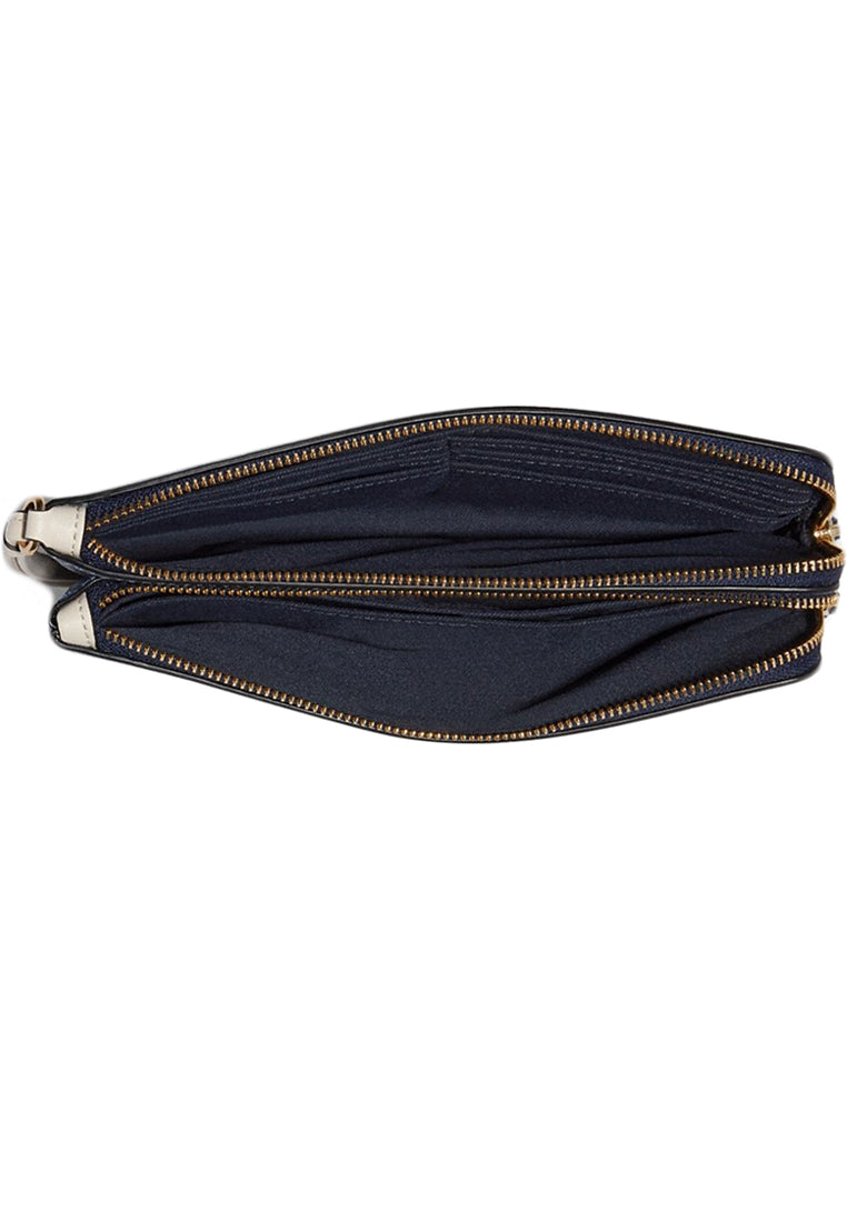 Coach Double Zip Wallet In Signature Canvas- Denim