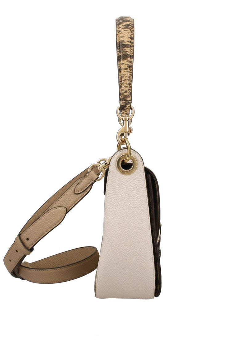 Coach Kleo Shoulder Bag 23 In Blocked Signature Canvas - Light Brown/White