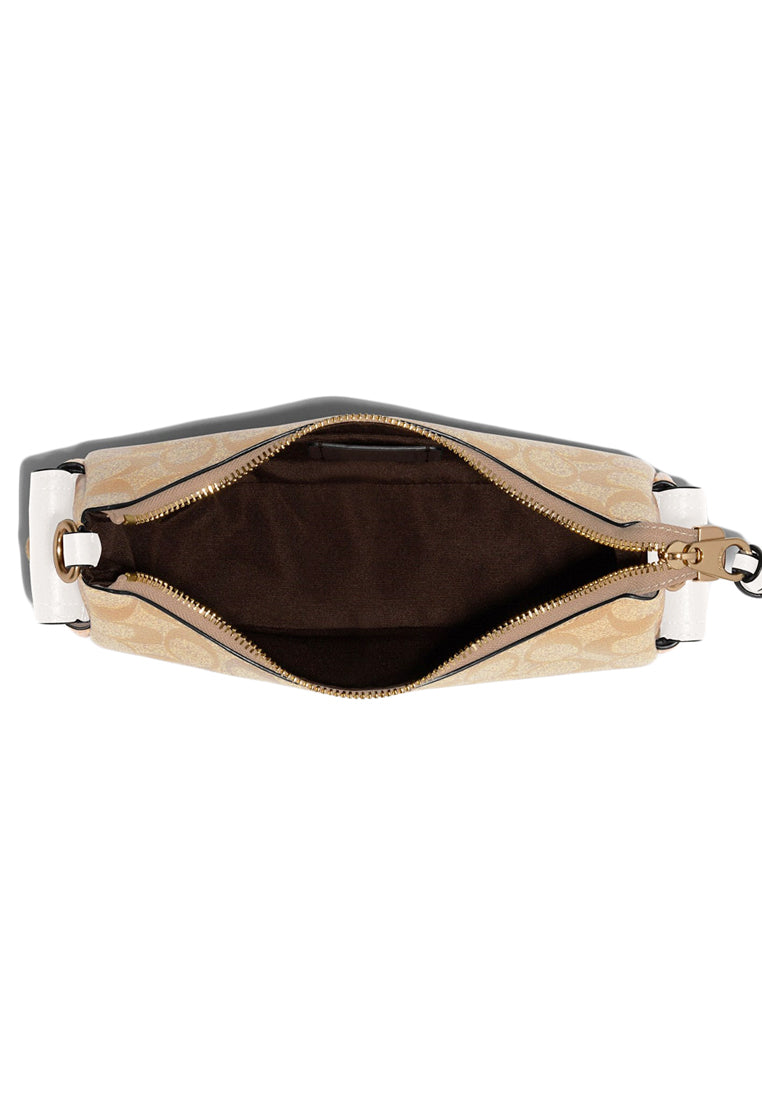 Coach Pennie Shoulder Bag 25 In Signature Canvas - Light Brown/White