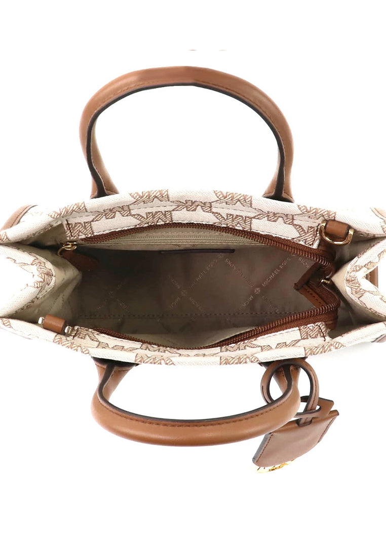 Michael Kors Mirella Small Logo Jacquard Crossbody Bag - Brown
