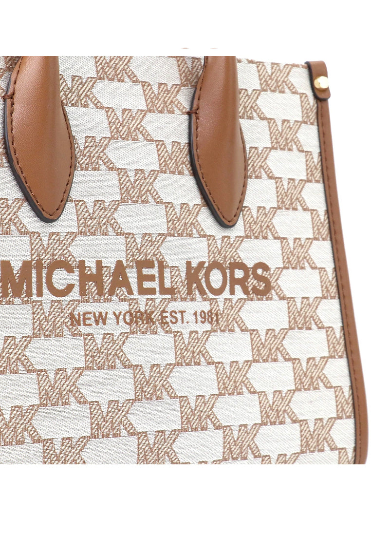 Michael Kors Mirella Small Logo Jacquard Crossbody Bag - Brown