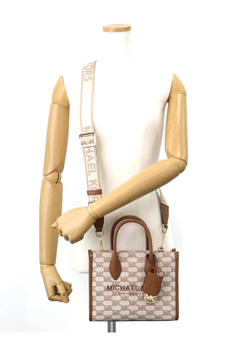Michael Kors Mirella Small Logo Jacquard Crossbody Bag - Brown
