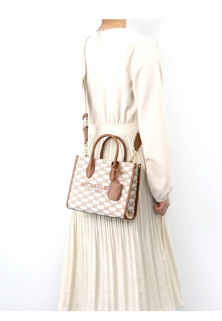 Michael Kors Mirella Small Logo Jacquard Crossbody Bag - Brown