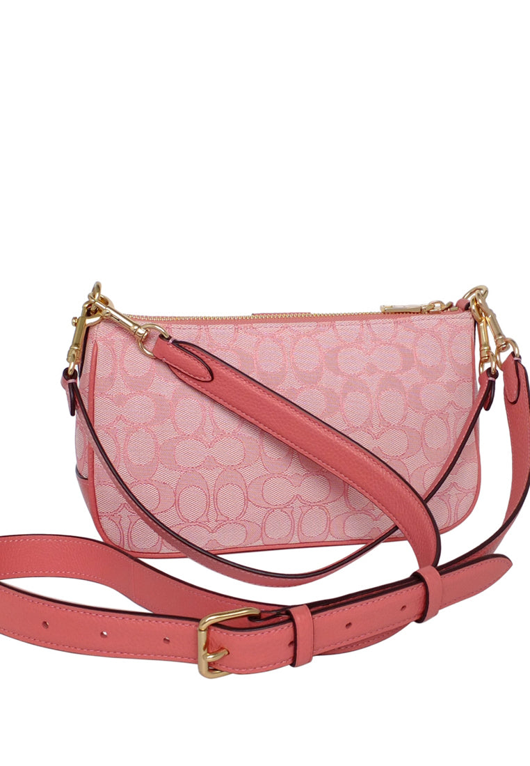 Coach Lonnie Baguette In Signature Jacquard - Taffy