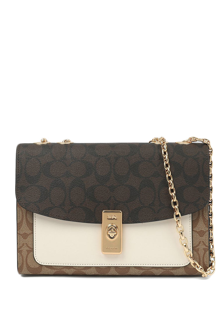 Coach Lane Shoulder Bag In Colorblock Signature Canvas - Dark Brown/Brown