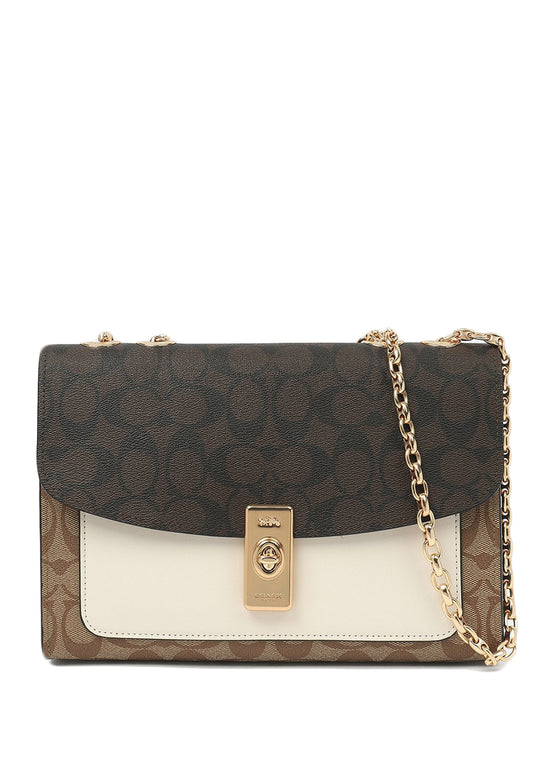 Coach Lane Shoulder Bag In Colorblock Signature Canvas - Dark Brown/Brown
