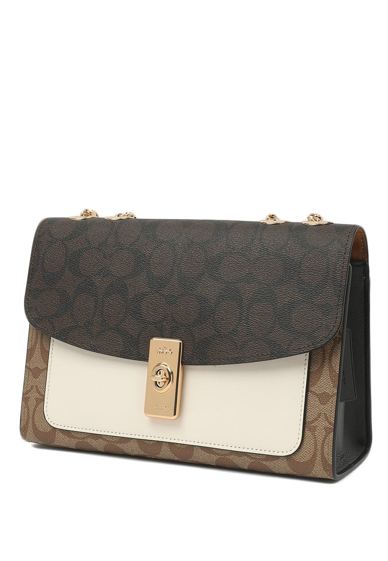 Coach Lane Shoulder Bag In Colorblock Signature Canvas - Dark Brown/Brown