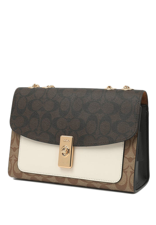 Coach Lane Shoulder Bag In Colorblock Signature Canvas - Dark Brown/Brown