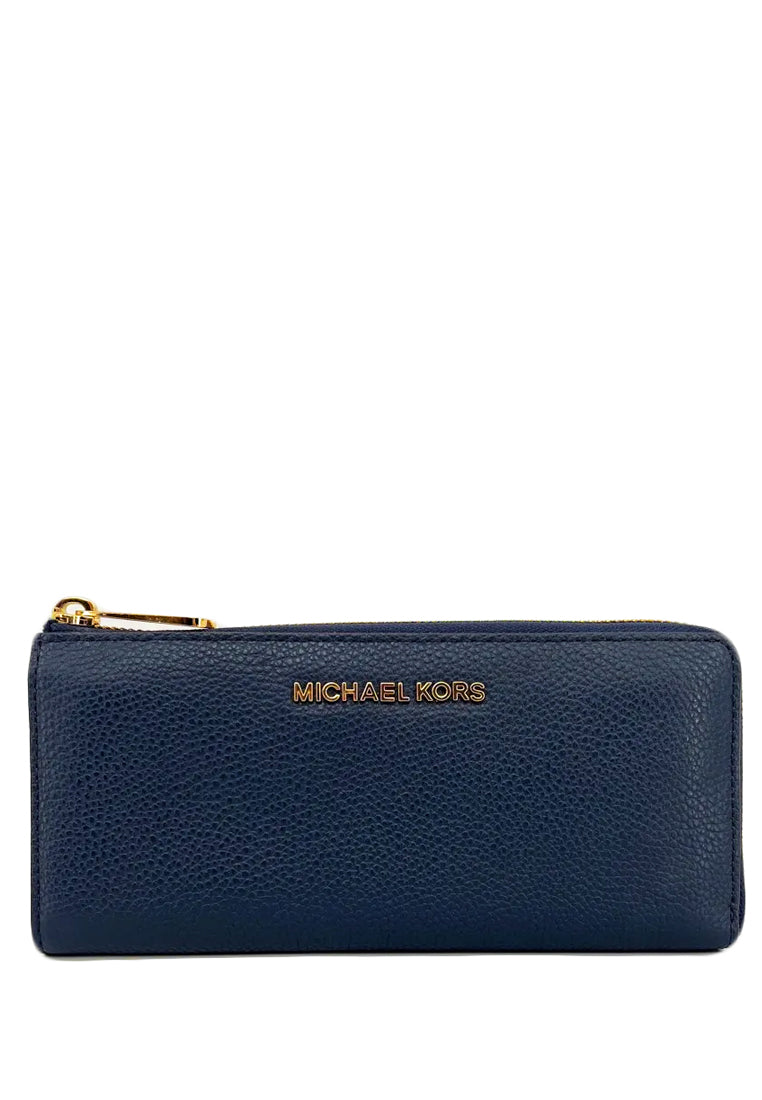 Michael Kors Jet Set Travel Three Quarter Zip Wallet - Navy