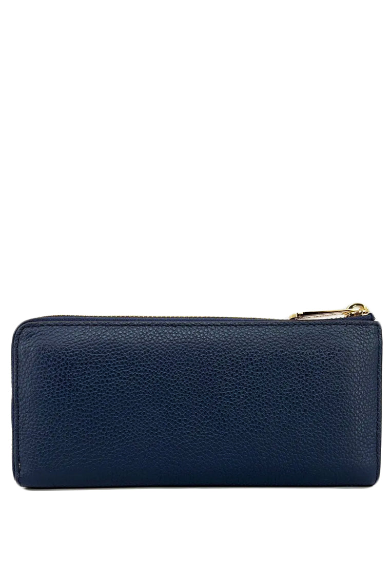 Michael Kors Jet Set Travel Three Quarter Zip Wallet - Navy