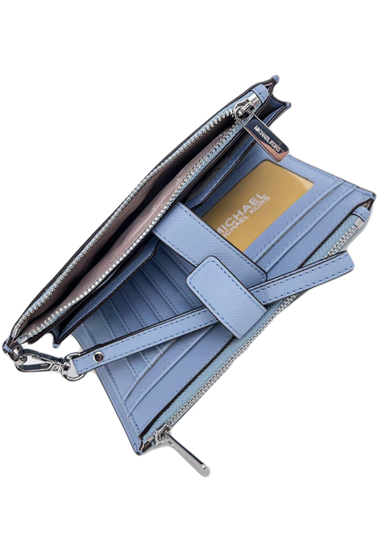 Michael Kors Jet Set Travel Large Double Zip Wristlet - Pale Blue