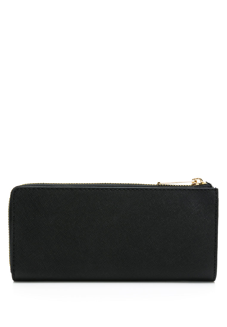 Michael Kors Jet Set Travel Large Saffiano Leather Quarter Zip Wallet - Black