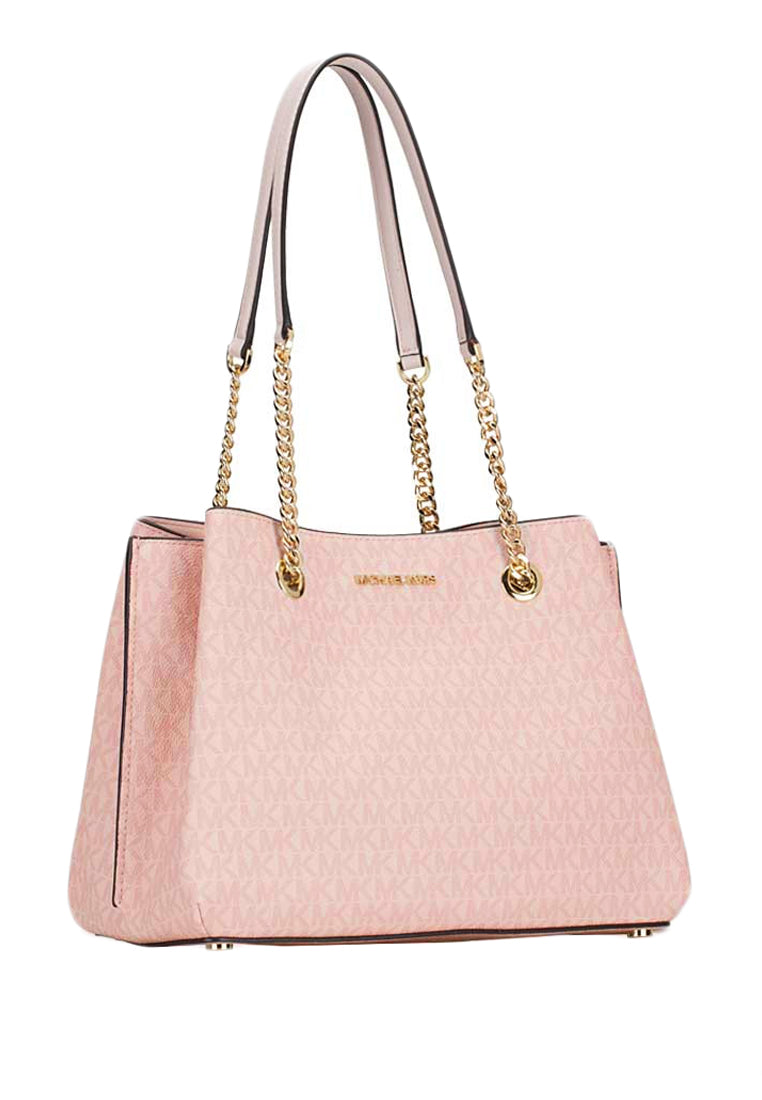 Michael Kors Teagan Large Signature Shoulder Bag - Dark Powder Blush