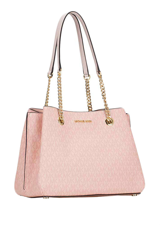 Michael Kors Teagan Large Signature Shoulder Bag - Dark Powder Blush