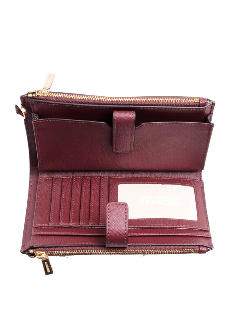 Michael Kors Jet Set Travel Large Double Zip Wristlet - Merlot