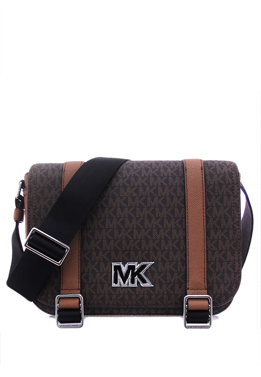 Michael Kors Mens Cooper Signature Medium Flap Messenger - Brown