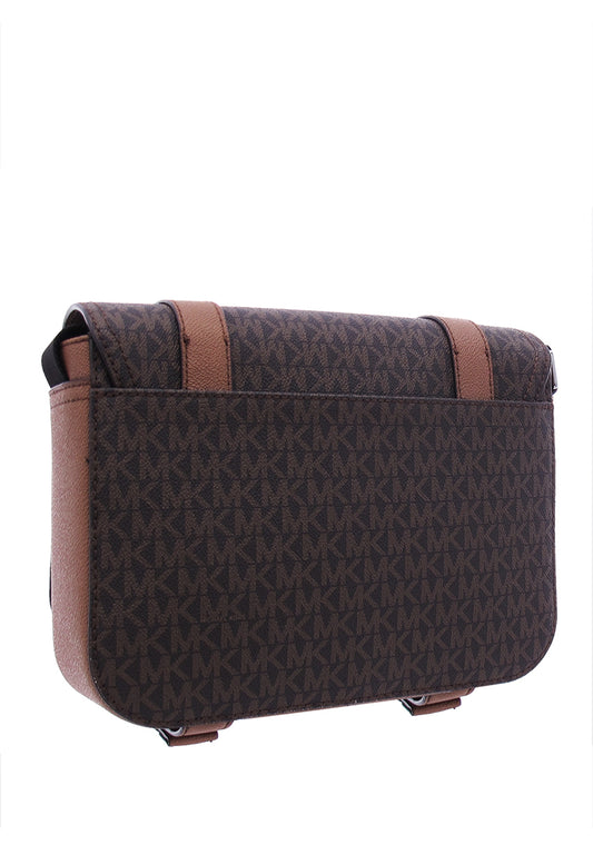 Michael Kors Mens Cooper Signature Medium Flap Messenger - Brown