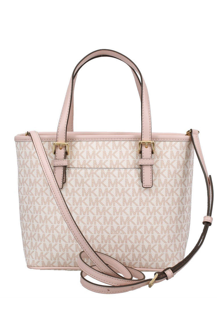 Michael Kors Jet Set Travel Extra-Small Logo Top-Zip Tote Bag - Vanilla/Pink