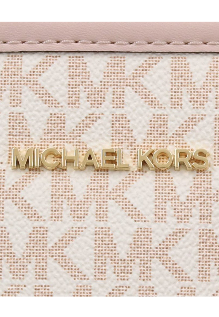 Michael Kors Jet Set Travel Extra-Small Logo Top-Zip Tote Bag - Vanilla/Pink