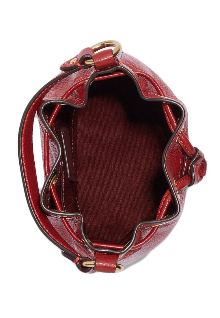 Coach Leather Dempsey Drawstring Bucket Bag 15 - Red