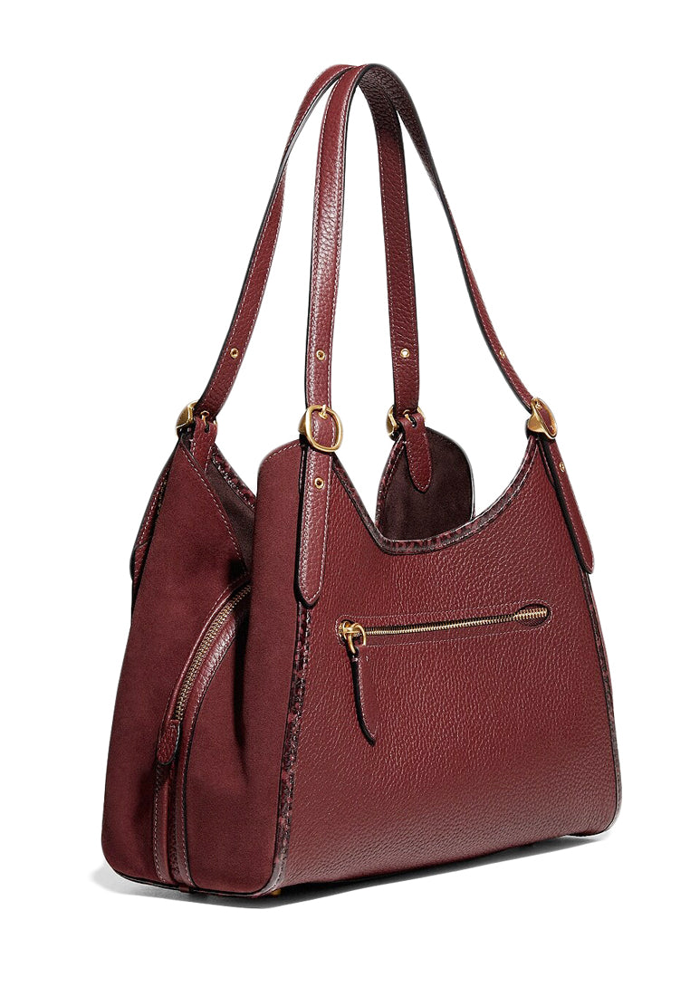 Coach Lori Shoulder Bag With Snakeskin Detail - Wine