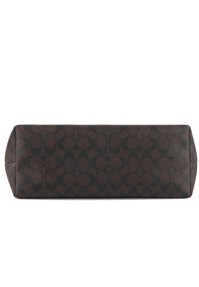 Coach Gallery Tote In Signature Canvas - Dark Brown/Purple