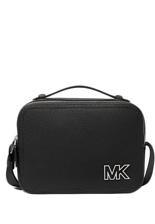 Michael Kors Mens Cooper Pebbled Leather Crossbody Bag - Black