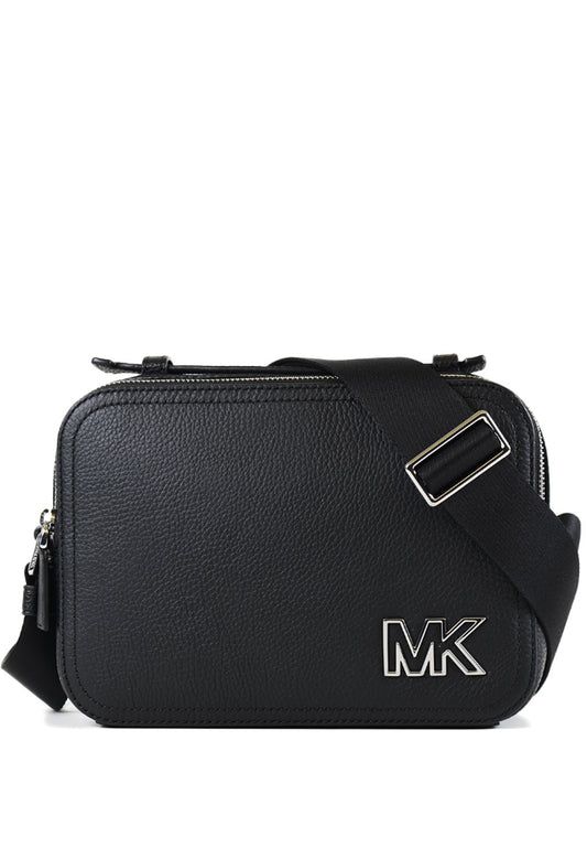 Michael Kors Mens Cooper Pebbled Leather Crossbody Bag - Black