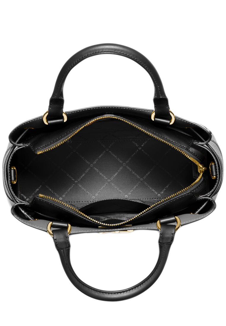 Michael Kors Reed Large Leather Belted Satchel - Black