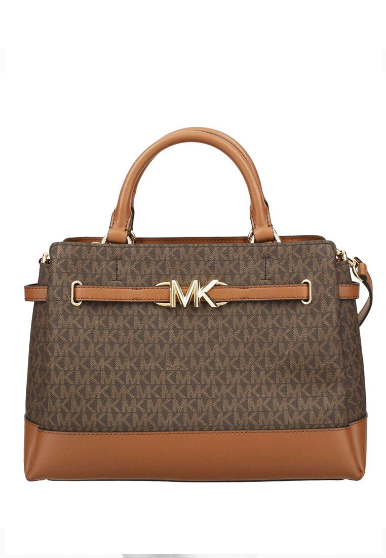 Michael Kors Reed Large Logo Belted Satchel - Brown
