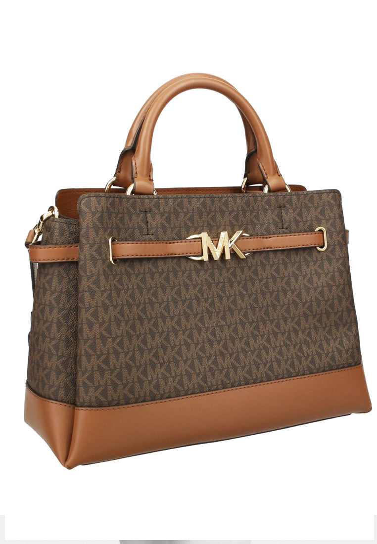 Michael Kors Reed Large Logo Belted Satchel - Brown