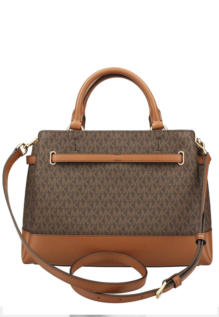 Michael Kors Reed Large Logo Belted Satchel - Brown