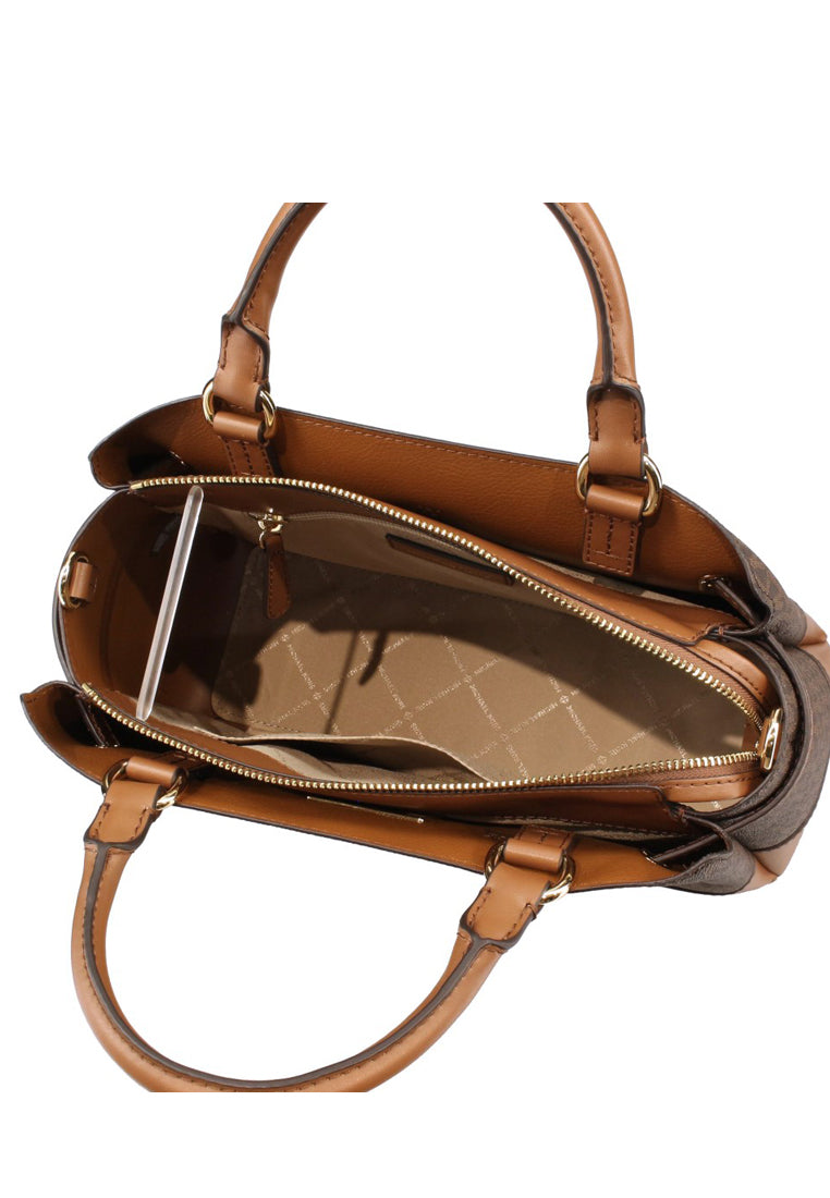 Michael Kors Reed Large Logo Belted Satchel - Brown