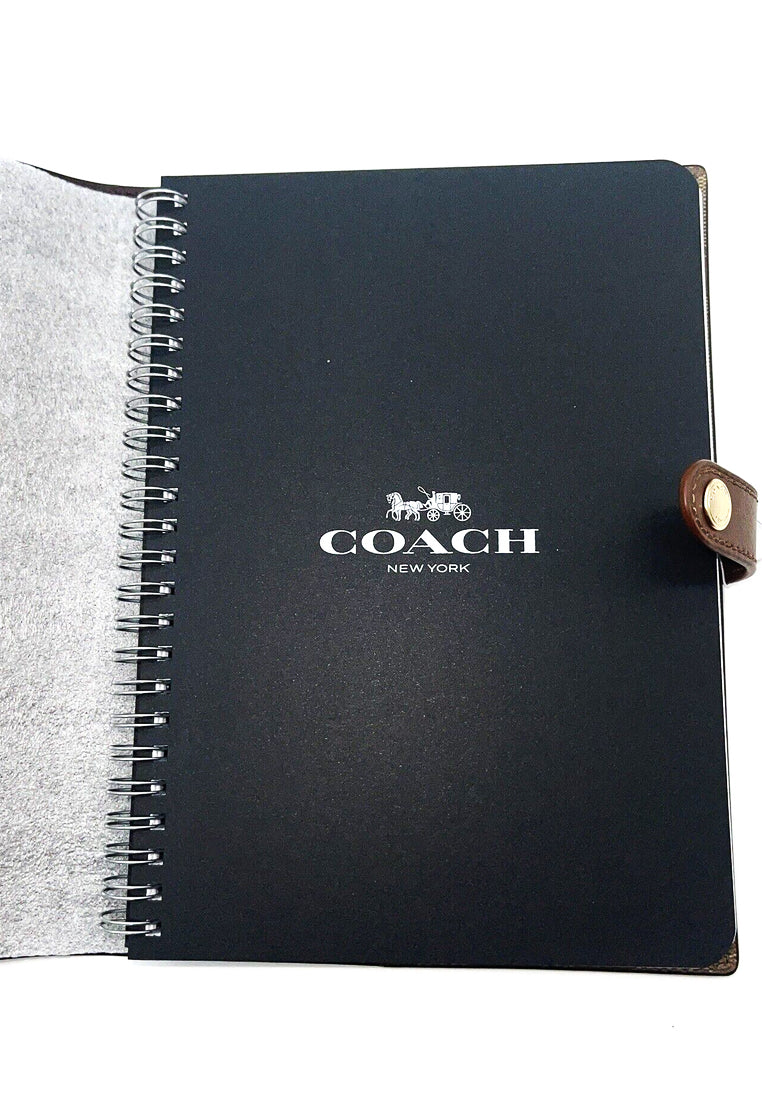 Coach Notebook In Signature Canvas - Dark Brown