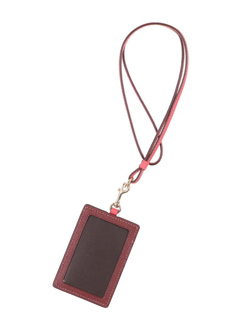 Coach ID Lanyard In Colorblock - Wine/Watermelon – Haute Style Malaysia