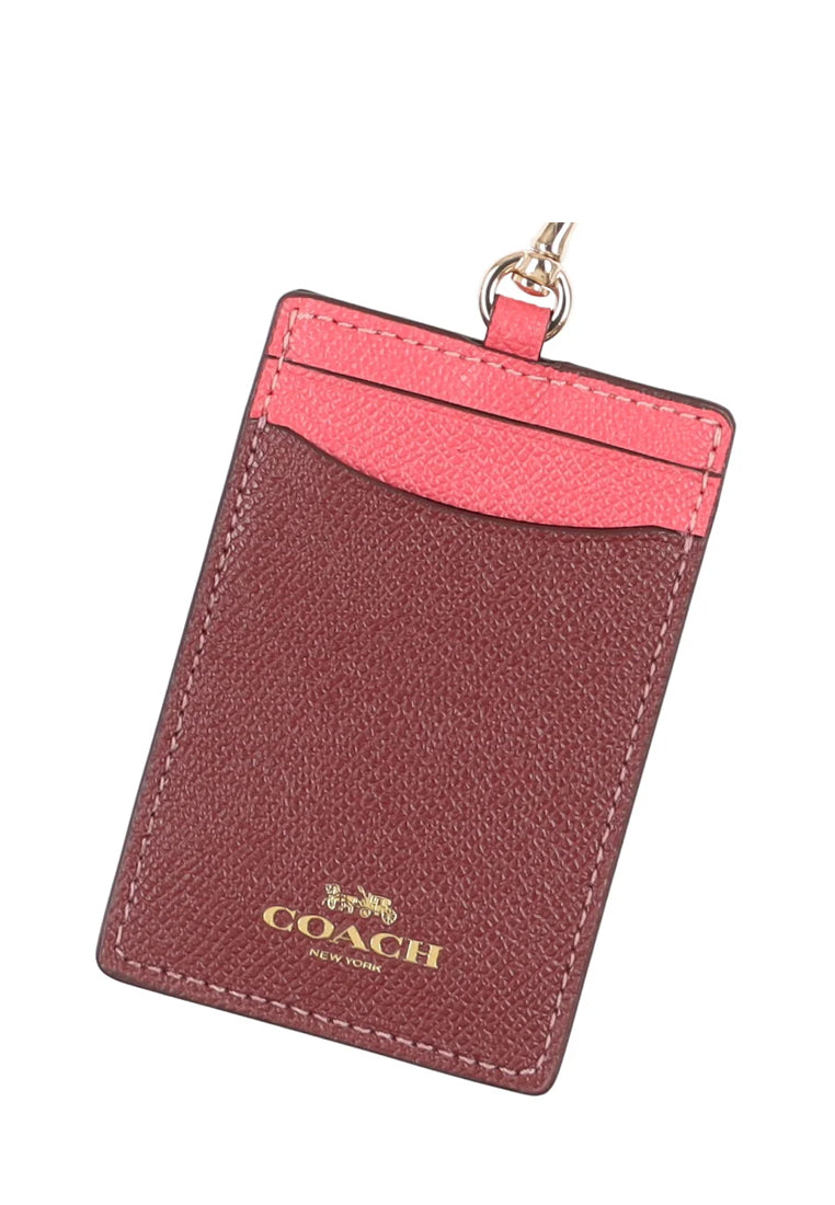 Coach ID Lanyard In Colorblock - Wine/Watermelon – Haute Style Malaysia