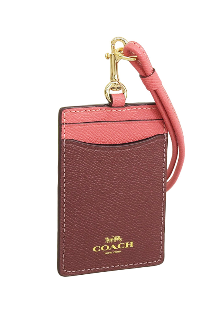 Coach ID Lanyard In Colorblock - Wine/Watermelon – Haute Style Malaysia