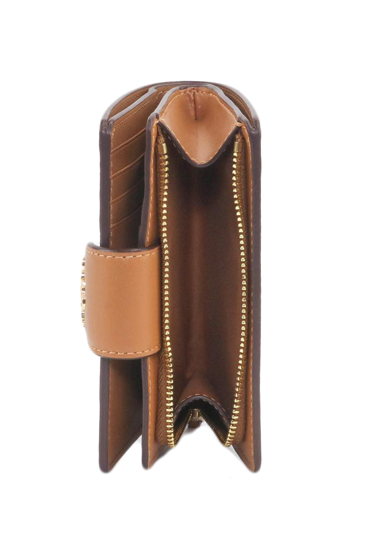 Coach Medium Corner Zip Wallet In Signature Canvas - Light Brown/Brown