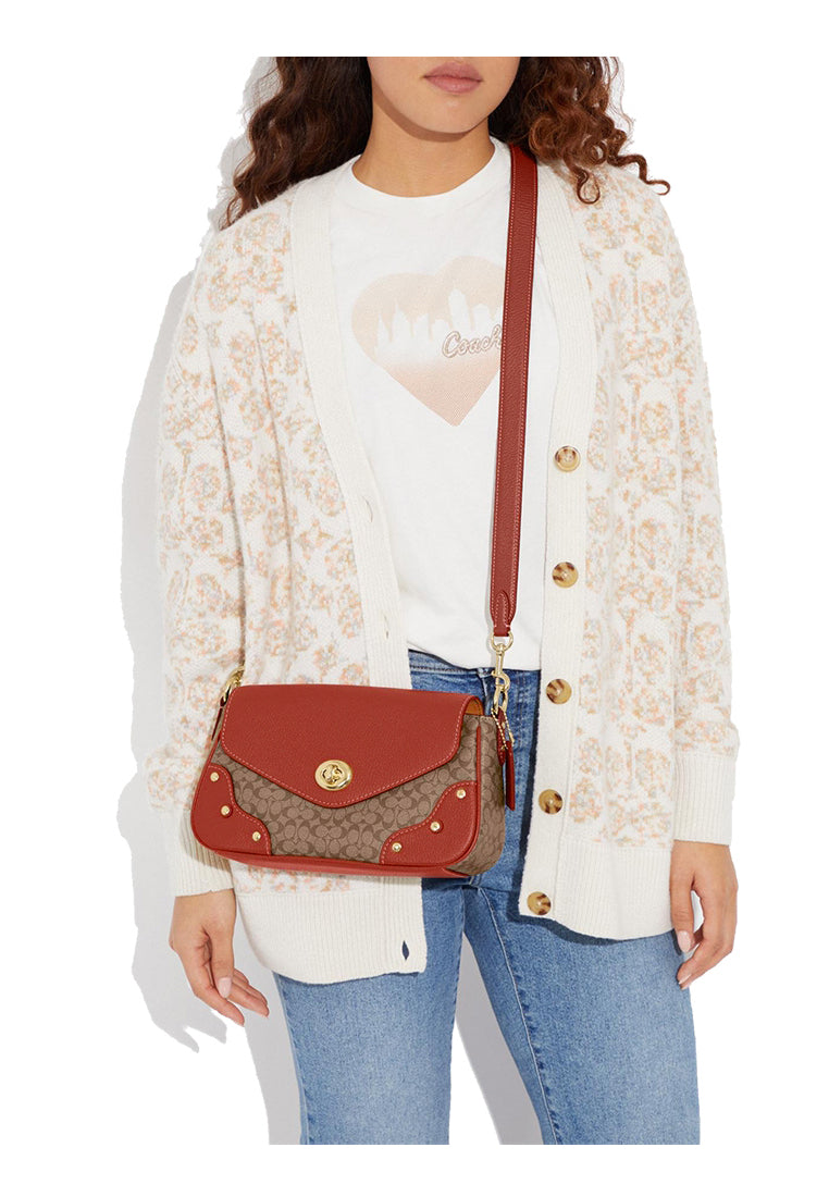 Coach Millie Shoulder Bag In Colorblock Signature Canvas - Brown/Terracotta