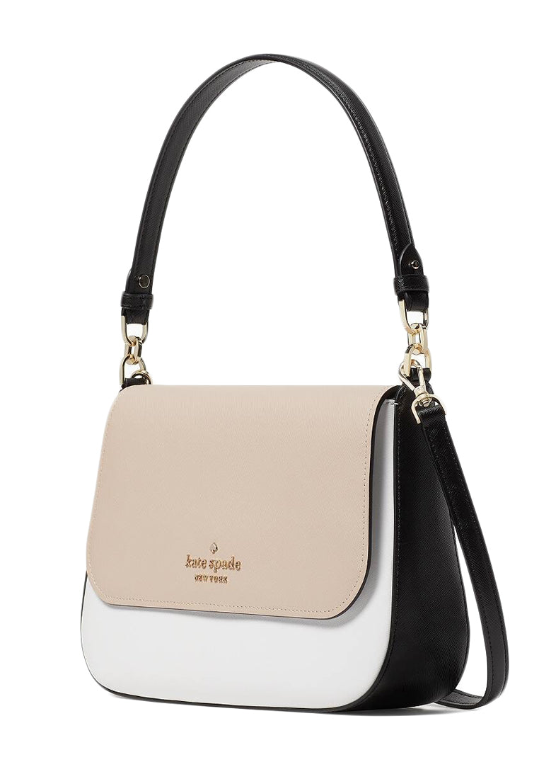 Kate Spade Staci Colorblock Saffiano Leather Flap Shoulder Bag