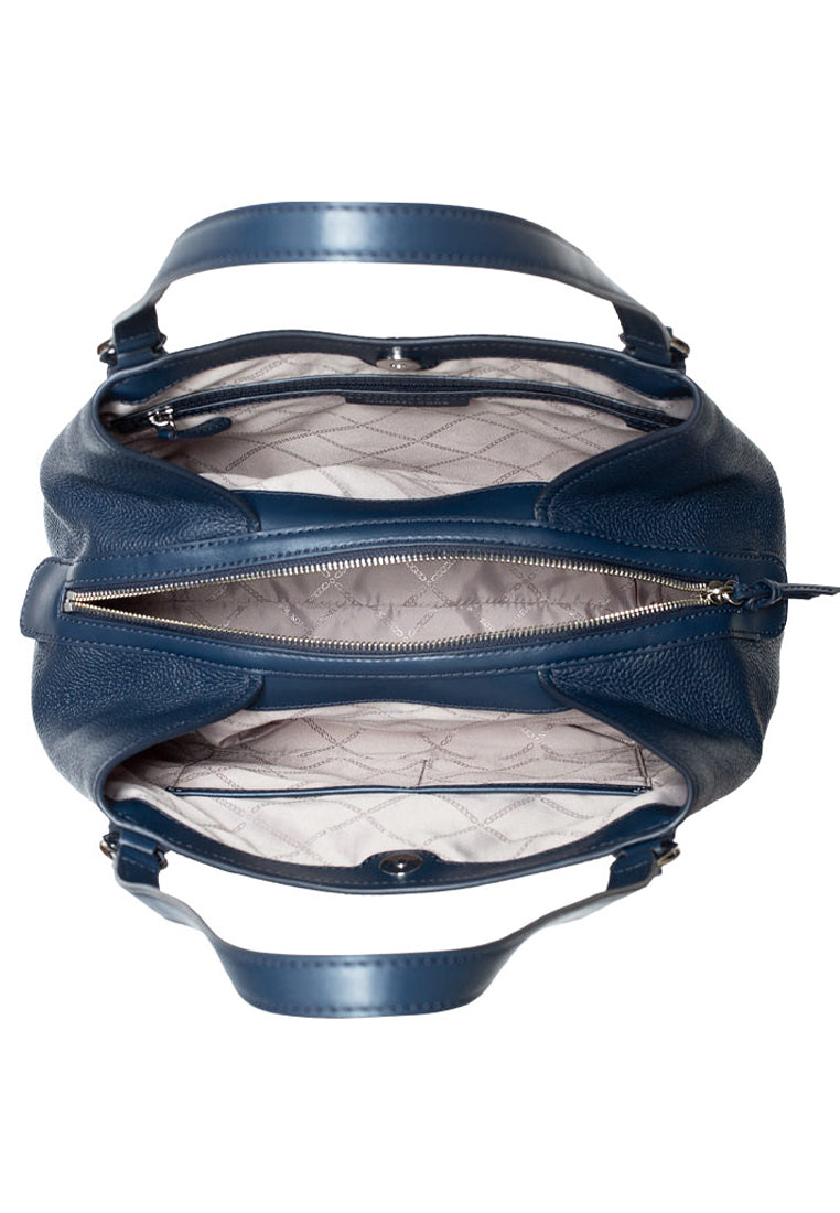 Michael Kors Molly Large Pebbled Leather Tote Bag - Navy