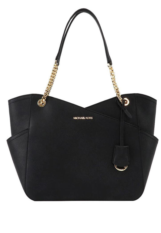 Michael Kors Jet Set Large Saffiano Leather Shoulder Bag - Black