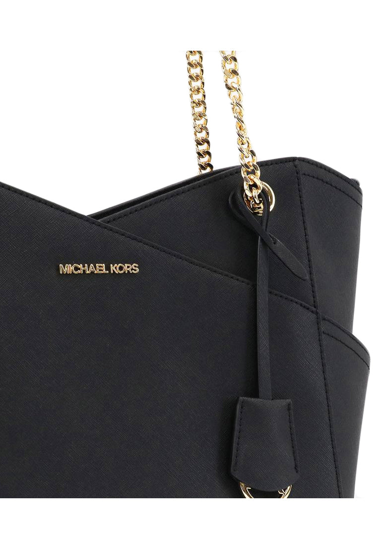 Michael Kors Jet Set Large Saffiano Leather Shoulder Bag - Black