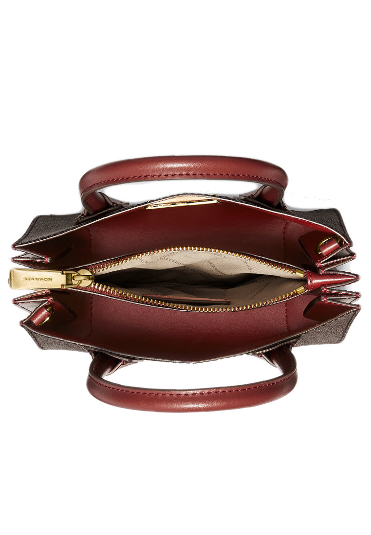Michael Kors Mercer Medium Logo Accordion Tote Bag - Brandy