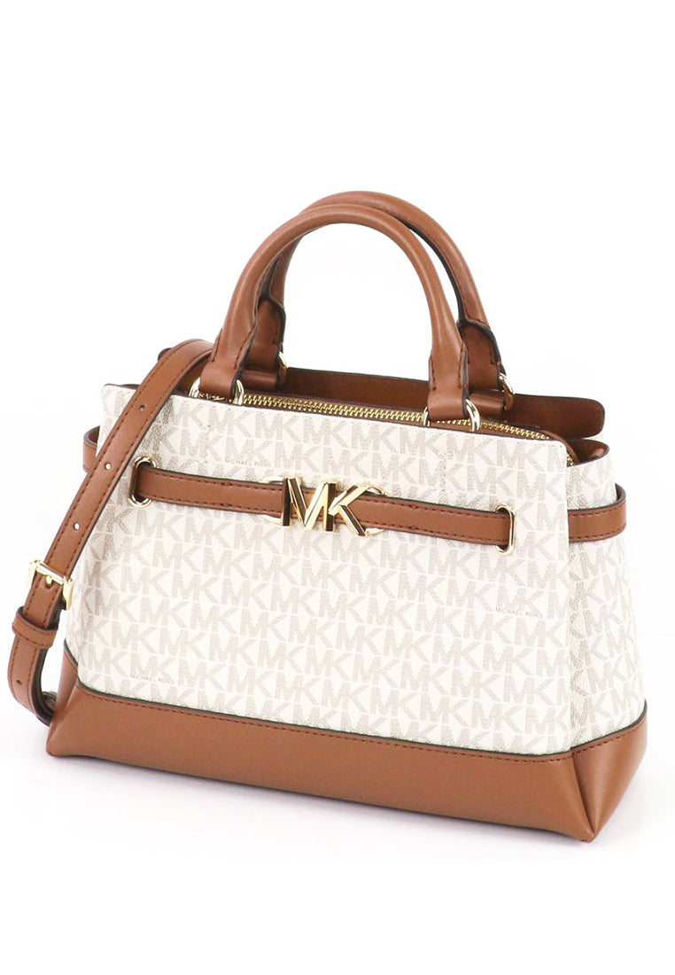 Michael Kors Reed Small Belted Logo Satchel Vanilla Brown Haute Style Malaysia